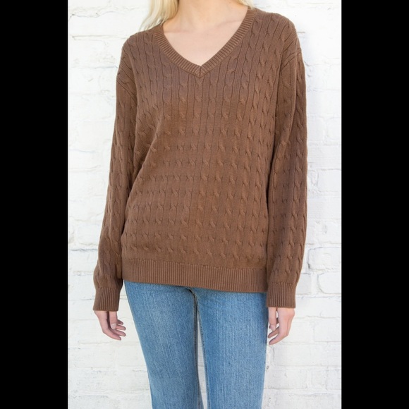 knit sweater brown
